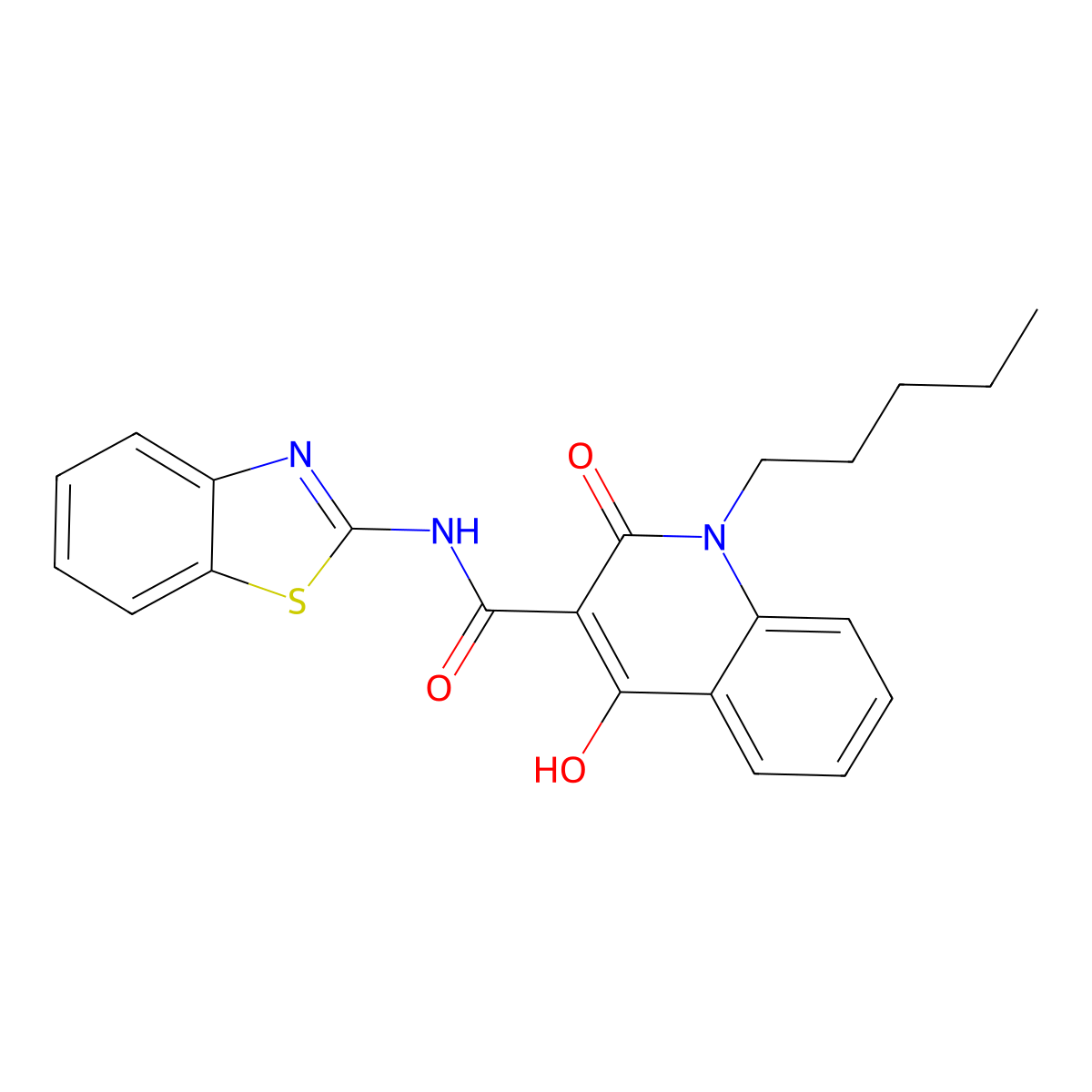 N-(1,3-Benzothiazol-2-YL)-4-HO-2-oxo-1-pentyl-1,2-dihydro-3-quinolinecarboxamide molecular structure, CAS 303093-33-6