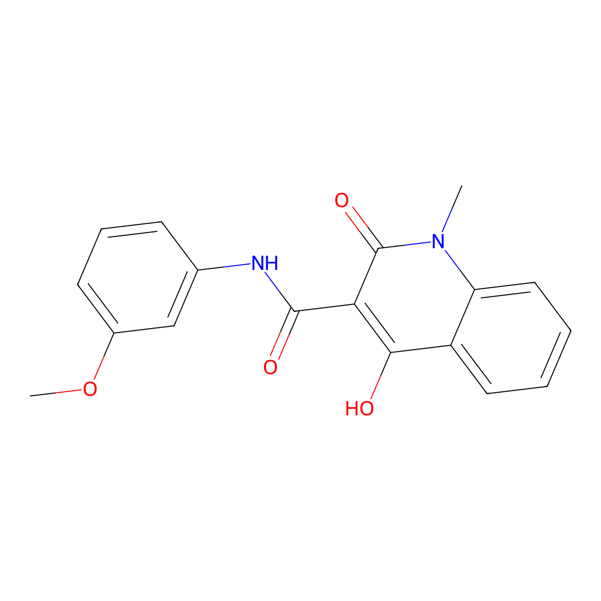 4-Hydroxy-N-(3-methoxyphenyl)-1-methyl-2-oxo-1,2-dihydroquinoline-3-carboxamide molecular structure, CAS 303093-34-7