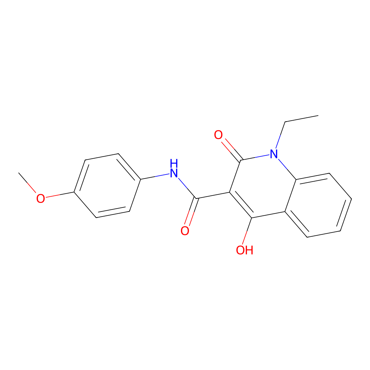 1-ethyl-4-hydroxy-N-(4-methoxyphenyl)-2-oxo-1,2-dihydroquinoline-3-carboxamide molecular structure, CAS 303093-35-8