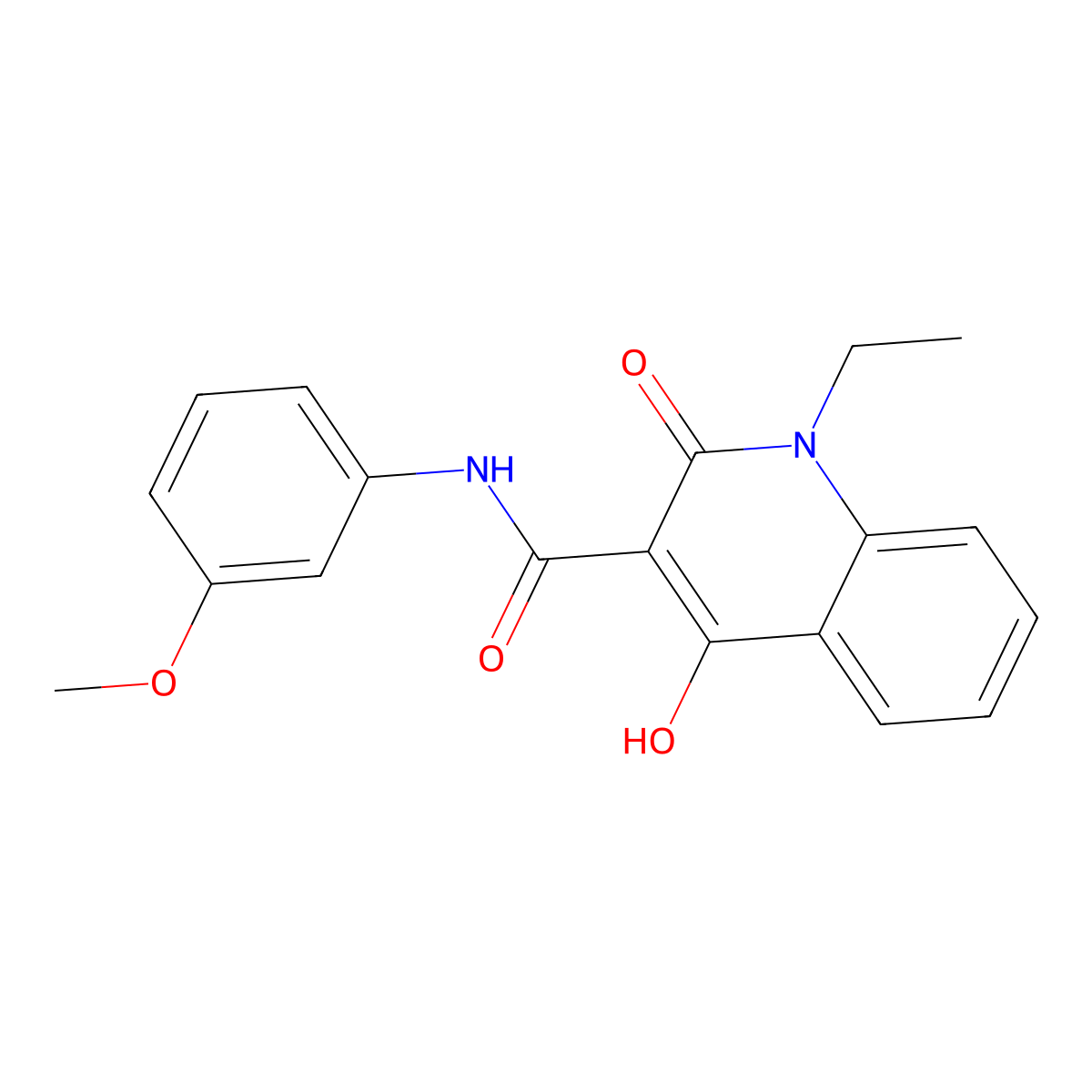 1-Ethyl-4-hydroxy-N-(3-methoxyphenyl)-2-oxo-1,2-dihydro-3-quinolinecarboxamide molecular structure, CAS 303093-36-9
