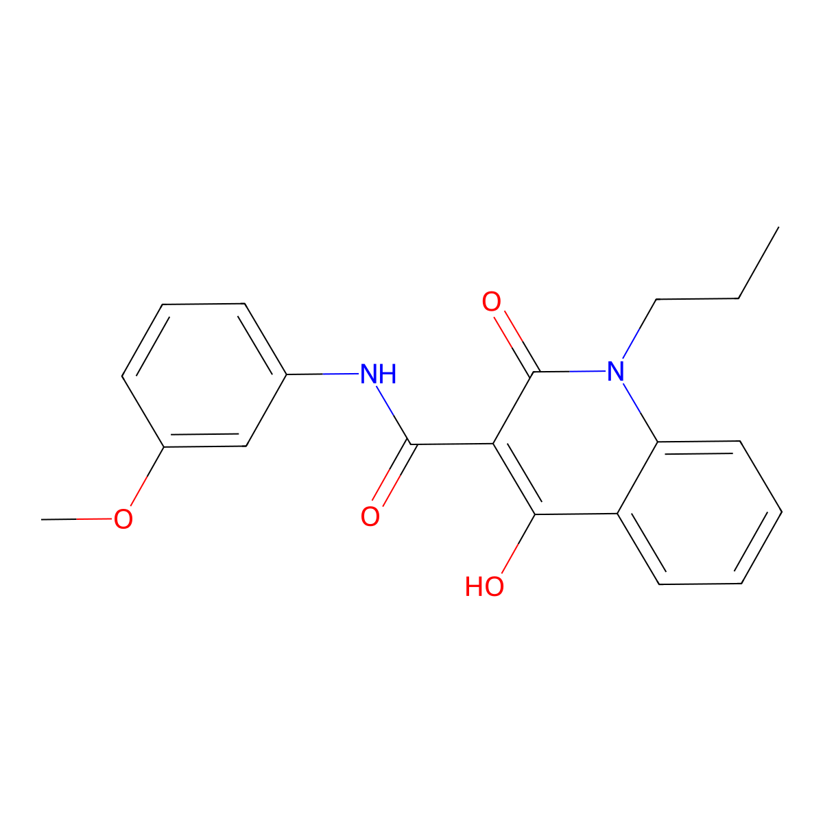 4-Hydroxy-N-(3-methoxyphenyl)-2-oxo-1-propyl-1,2-dihydro-3-quinolinecarboxamide molecular structure, CAS 303093-38-1
