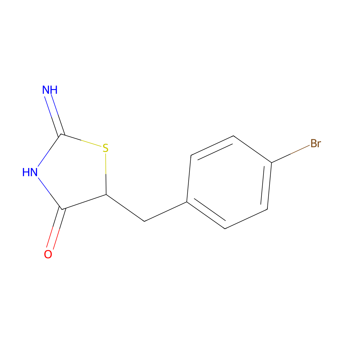 5-[(4-Bromophenyl)methyl]-2-imino-1,3-thiazolidin-4-one molecular structure, CAS 303093-56-3