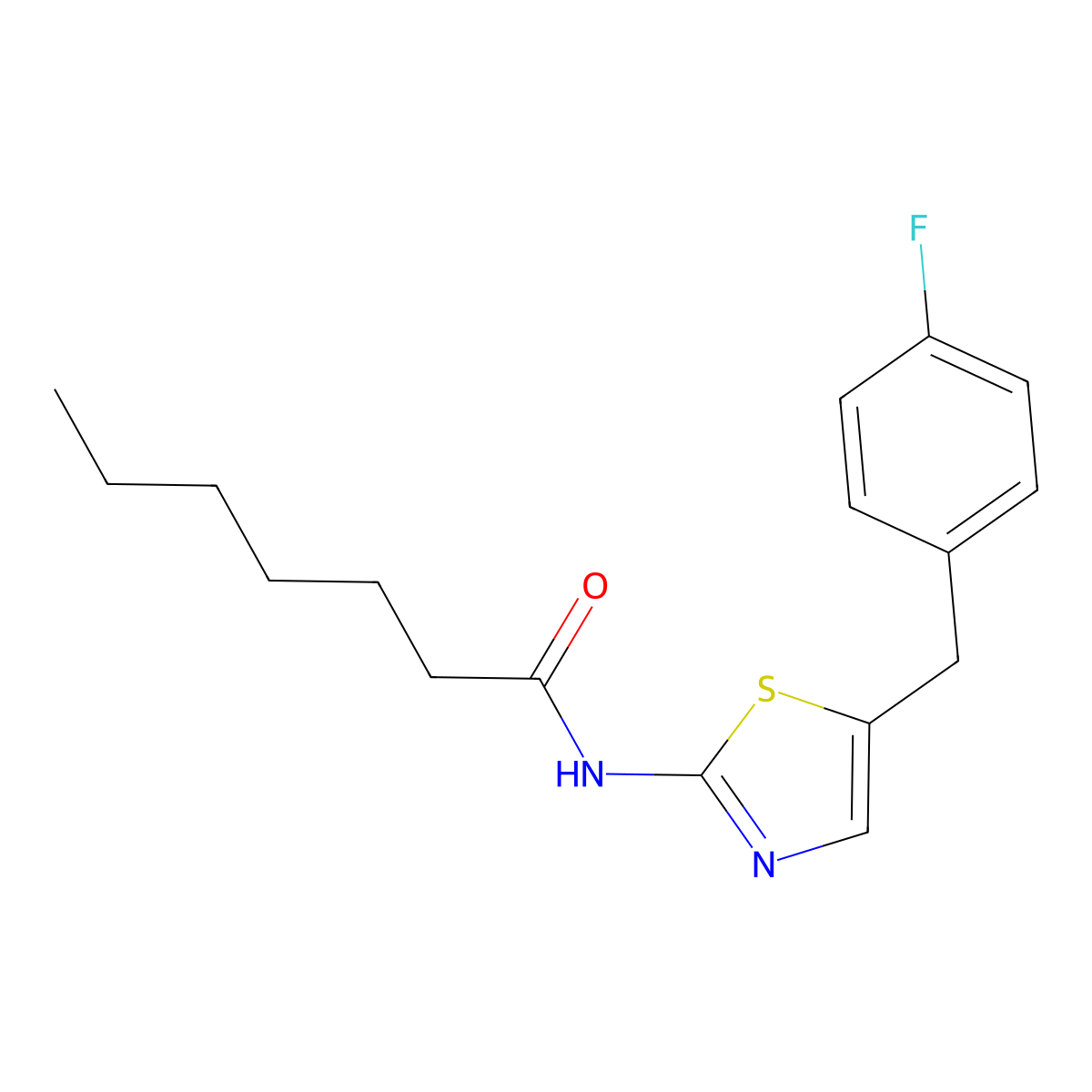 N-(5-(4-Fluorobenzyl)-1,3-thiazol-2-YL)heptanamide molecular structure, CAS 303093-59-6