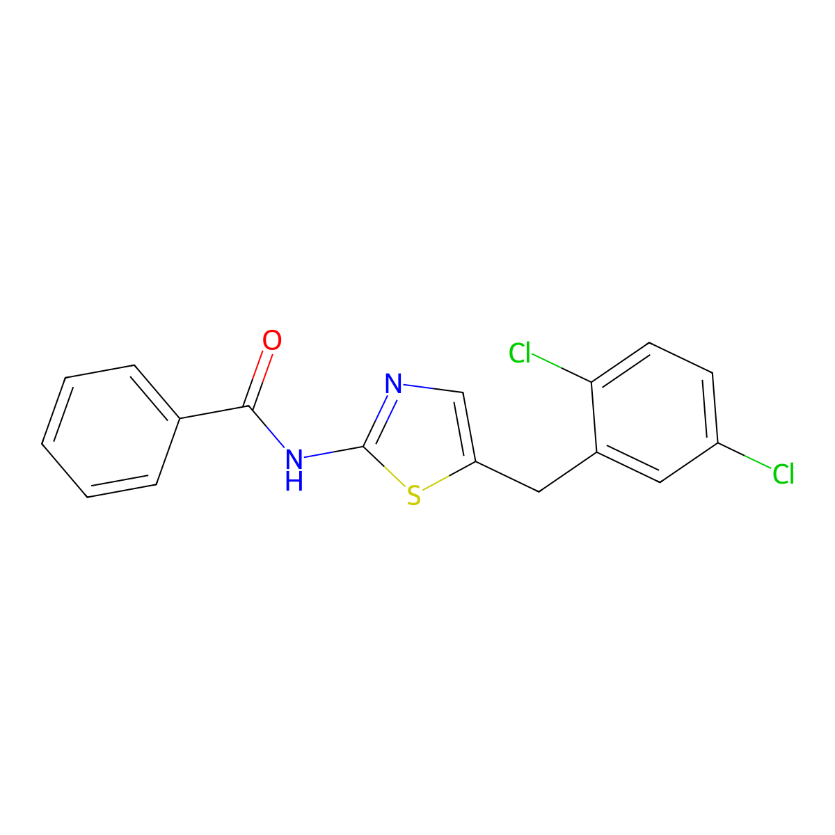 N-(5-(2,5-Dichlorobenzyl)-1,3-thiazol-2-YL)benzamide molecular structure, CAS 303093-62-1