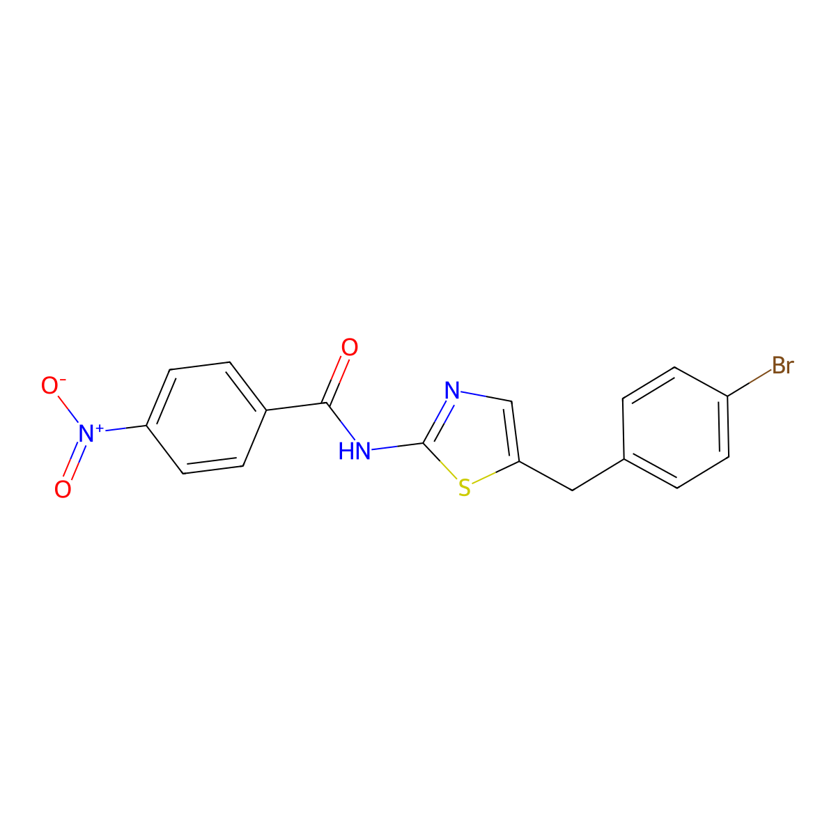 N-(5-(4-Bromobenzyl)-1,3-thiazol-2-YL)-4-nitrobenzamide molecular structure, CAS 303093-66-5