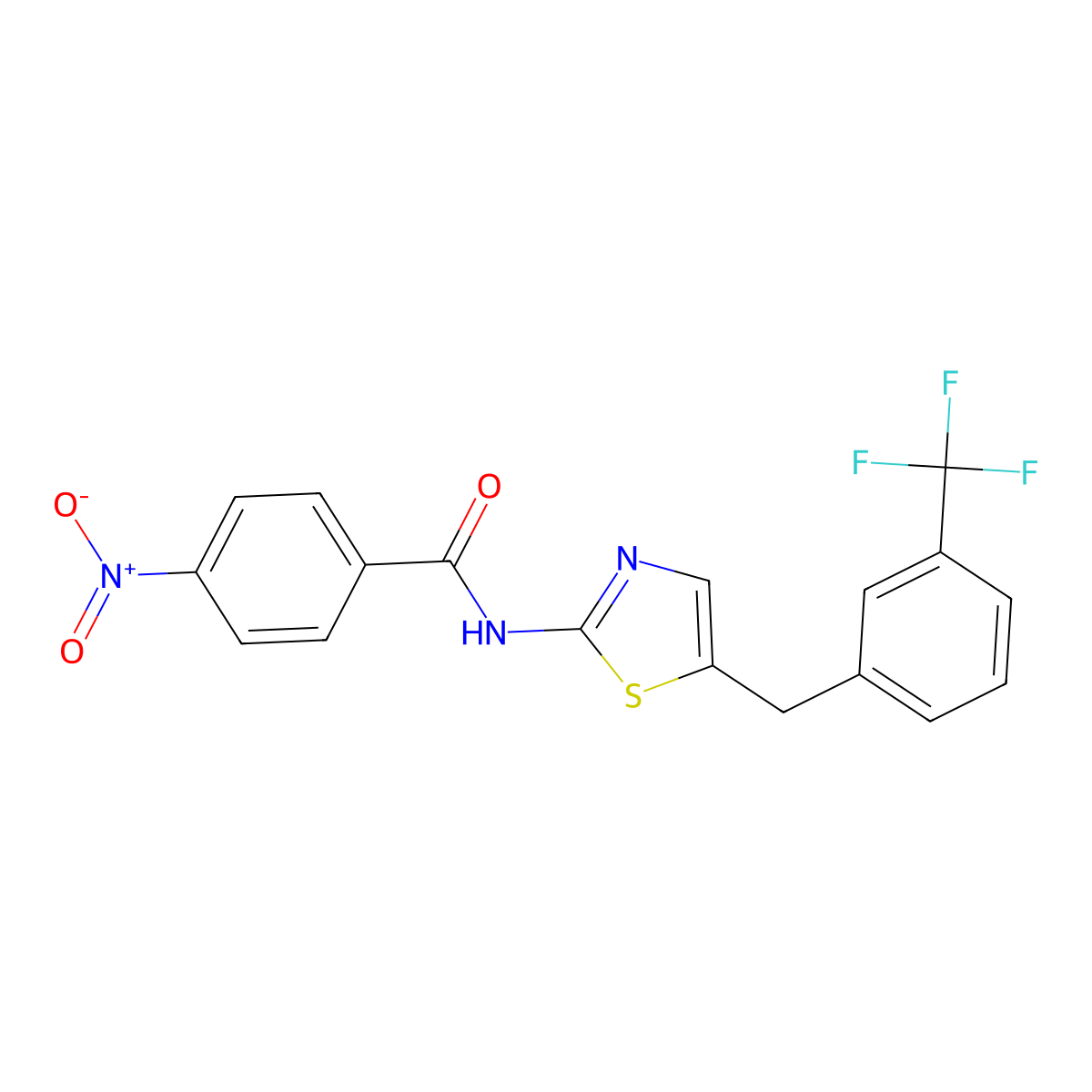 4-Nitro-N-(5-(3-(trifluoromethyl)benzyl)-1,3-thiazol-2-YL)benzamide molecular structure, CAS 303093-67-6