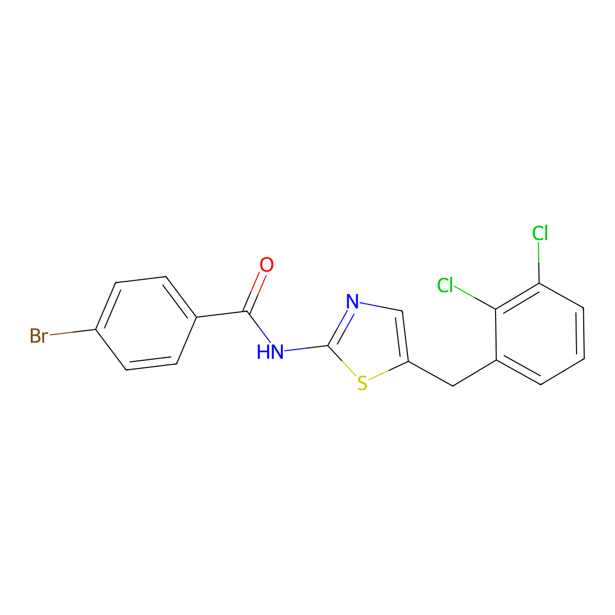 4-bromo-N-[5-(2,3-dichlorobenzyl)-1,3-thiazol-2-yl]benzamide molecular structure, CAS 303093-68-7