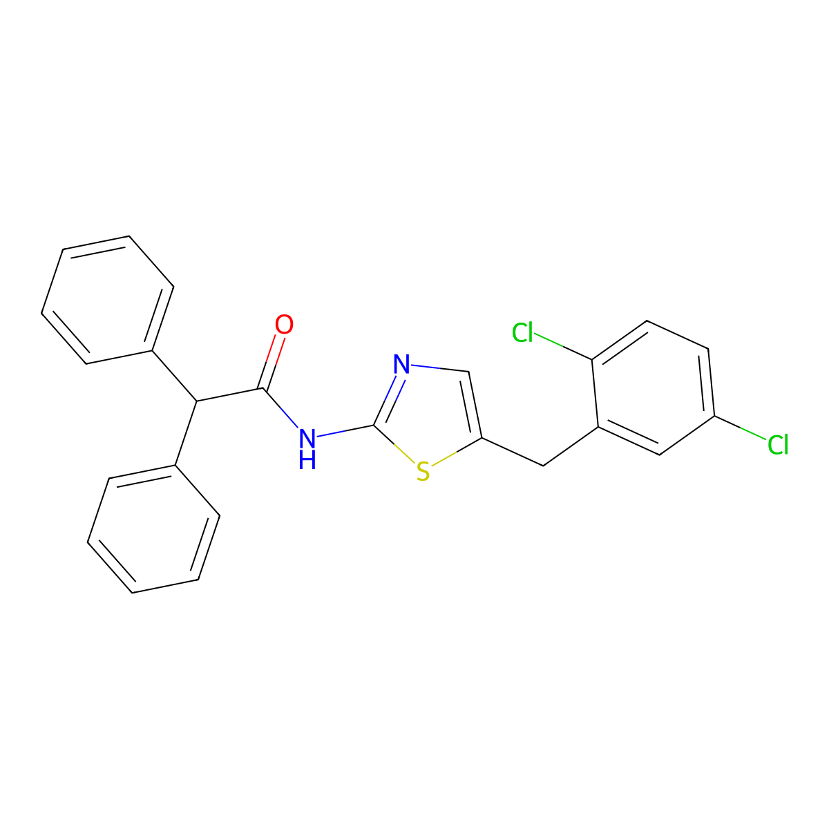 N-(5-(2,5-Dichlorobenzyl)-1,3-thiazol-2-YL)-2,2-diphenylacetamide molecular structure, CAS 303093-69-8