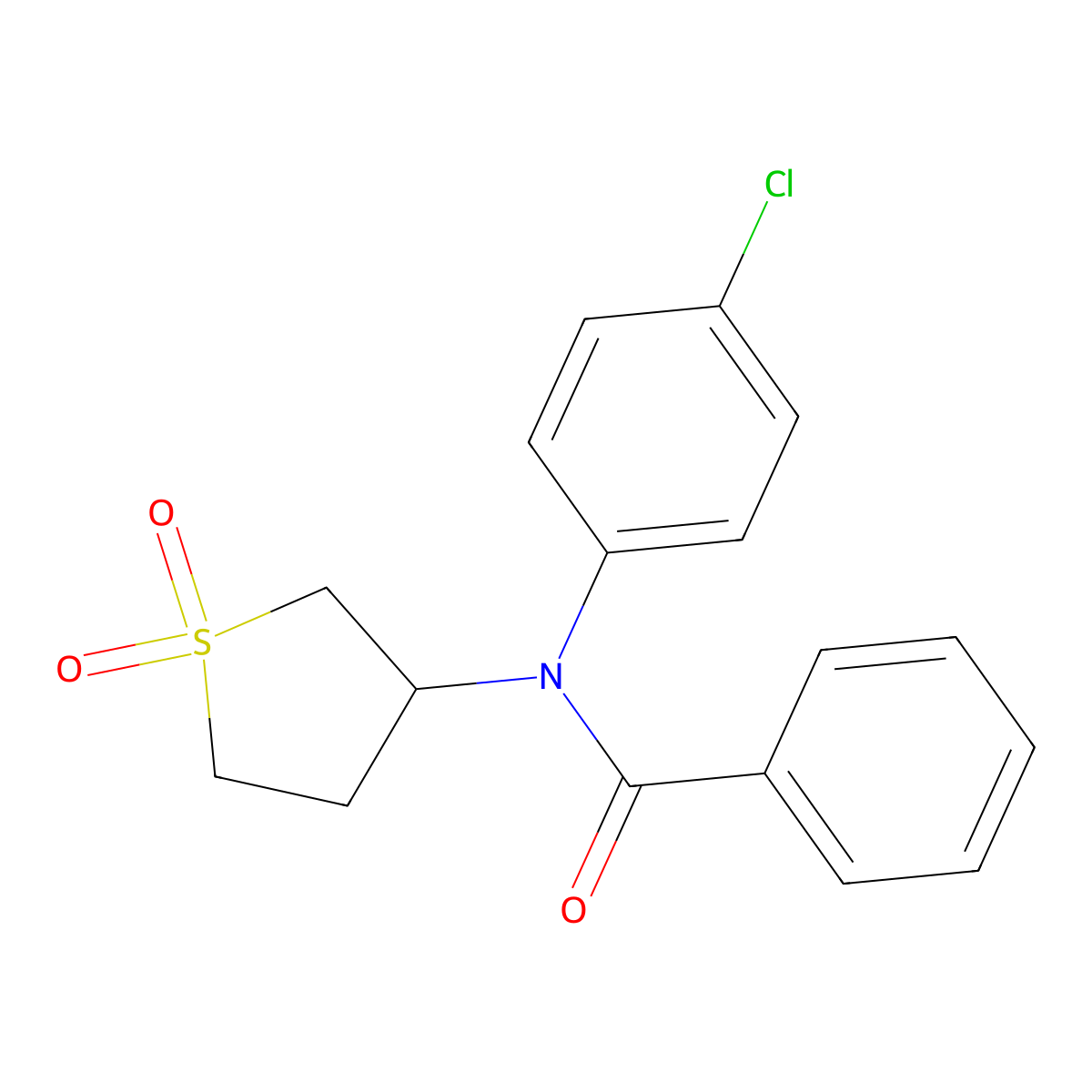 N-(4-Chlorophenyl)-N-(1,1-dioxidotetrahydro-3-thienyl)benzamide molecular structure, CAS 303093-94-9