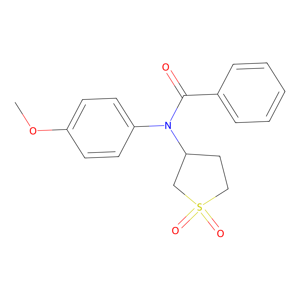 N-(1,1-dioxothiolan-3-yl)-N-(4-methoxyphenyl)benzamide molecular structure, CAS 303093-96-1