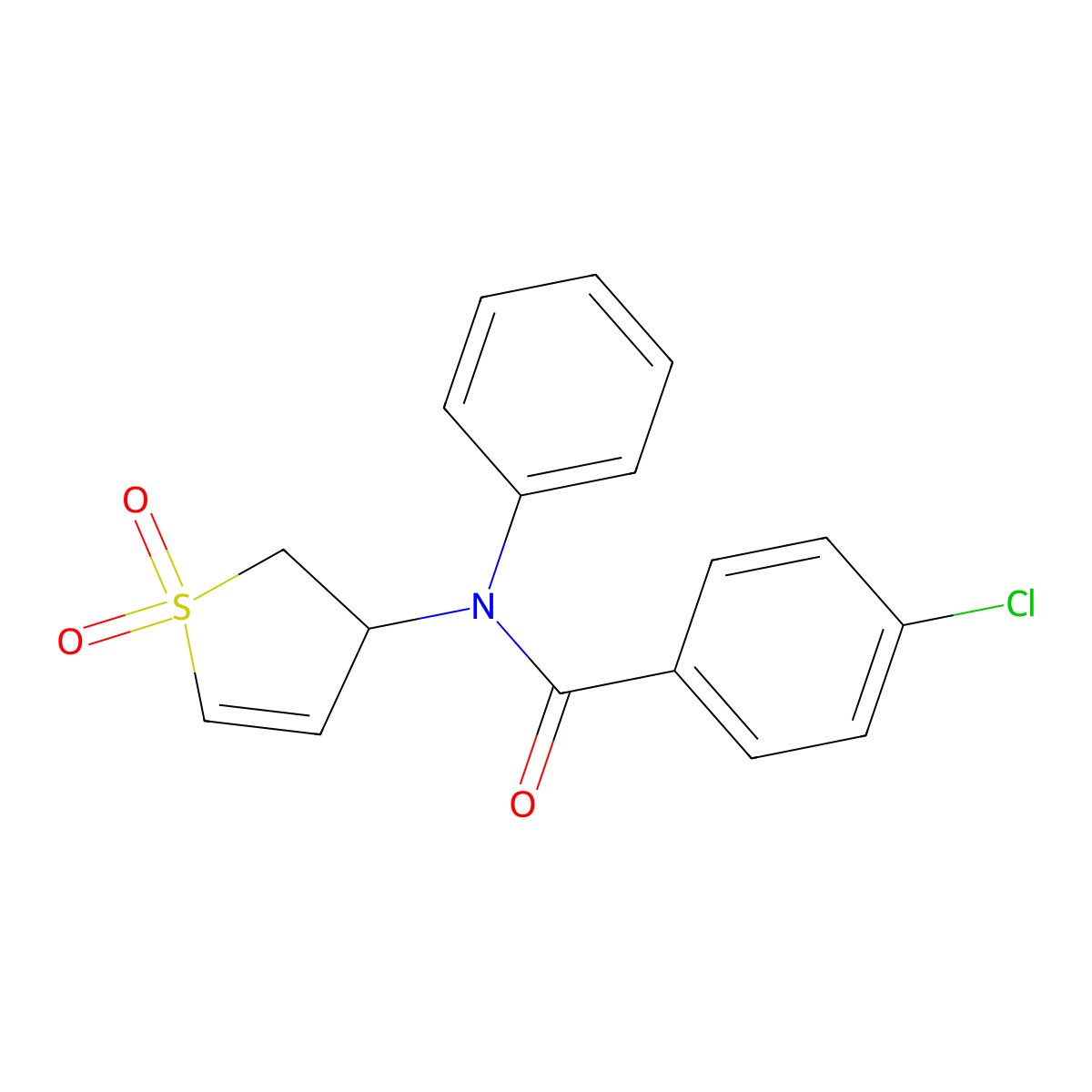 4-Chloro-N-(1,1-dioxido-2,3-dihydro-3-thienyl)-N-phenylbenzamide molecular structure, CAS 303094-04-4