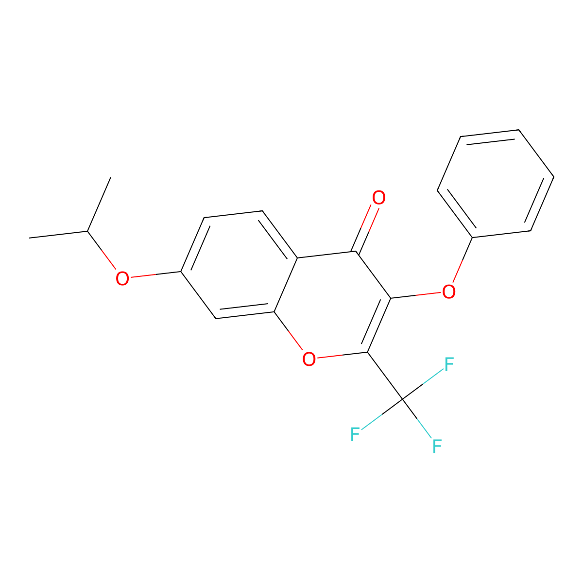 7-Isopropoxy-3-phenoxy-2-(trifluoromethyl)-4H-chromen-4-one molecular structure, CAS 303094-56-6