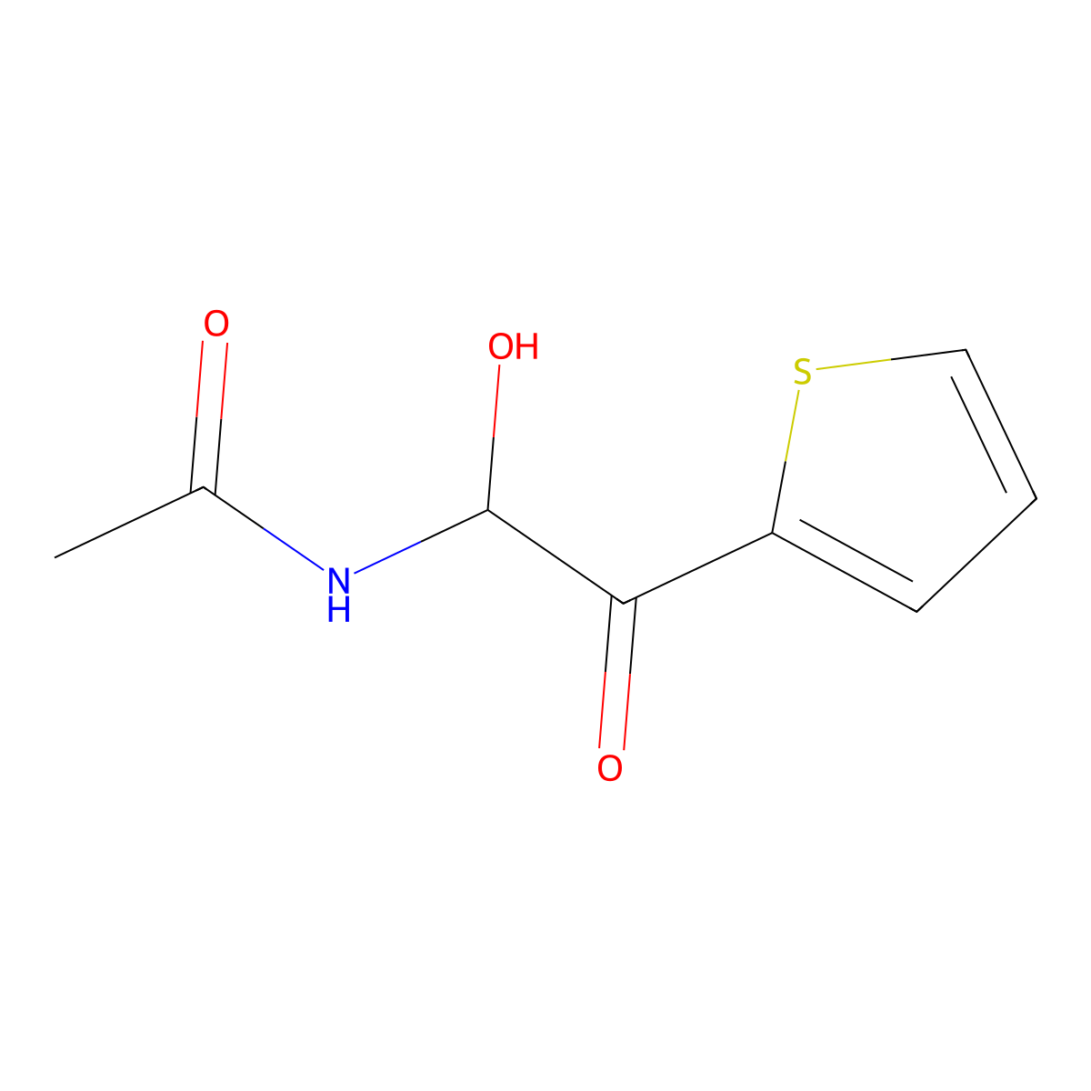 N-[1-Hydroxy-2-oxo-2-(2-thienyl)ethyl]acetamide molecular structure, CAS 303095-08-1