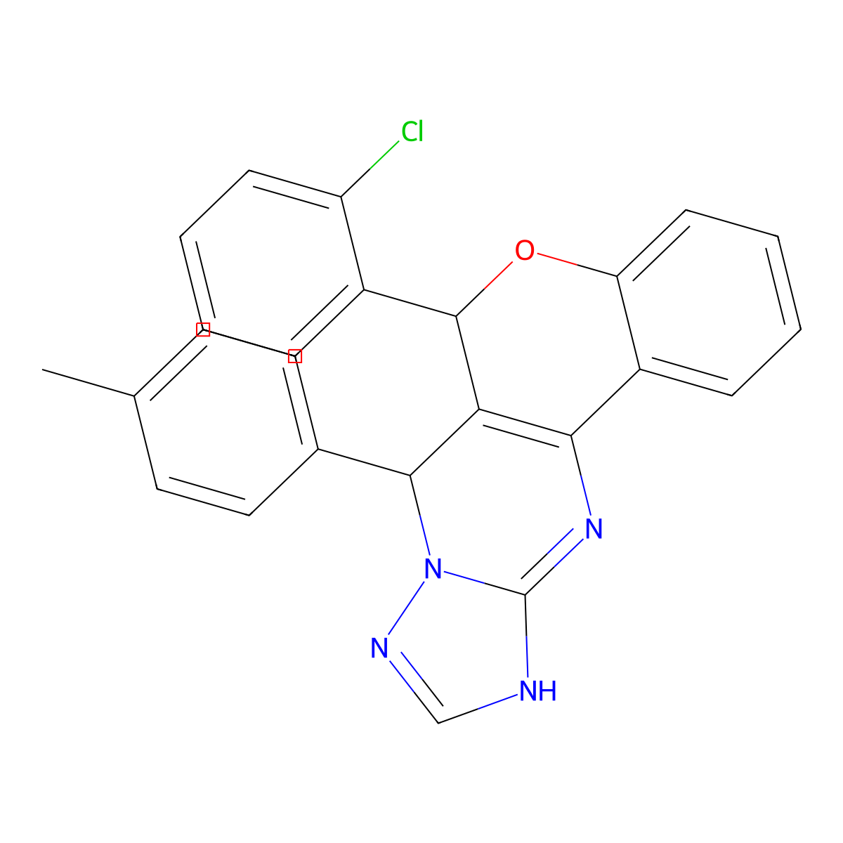 6-(2-Chlorophenyl)-7-(4-methylphenyl)-7,12-dihydro-6H-chromeno[4,3-D][1,2,4]triazolo[1,5-A]pyrimidine molecular structure, CAS 303095-09-2