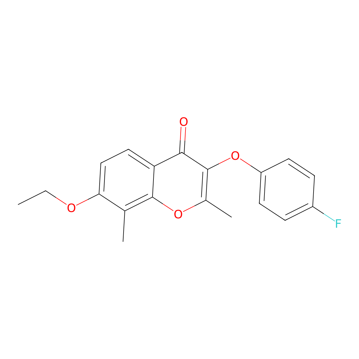 7-Ethoxy-3-(4-fluorophenoxy)-2,8-dimethyl-4H-chromen-4-one molecular structure, CAS 303095-17-2