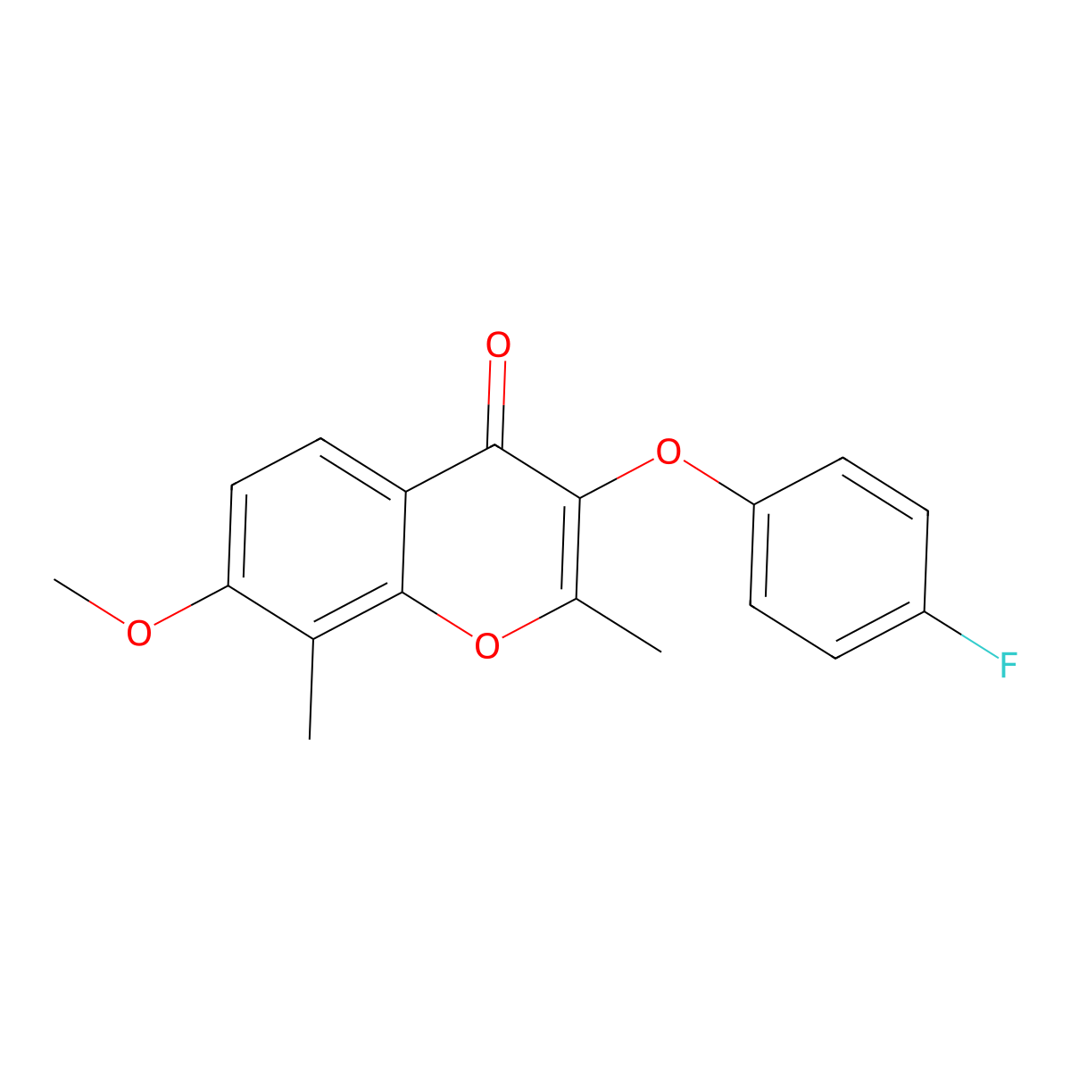 3-(4-Fluorophenoxy)-7-methoxy-2,8-dimethyl-4H-chromen-4-one molecular structure, CAS 303095-19-4