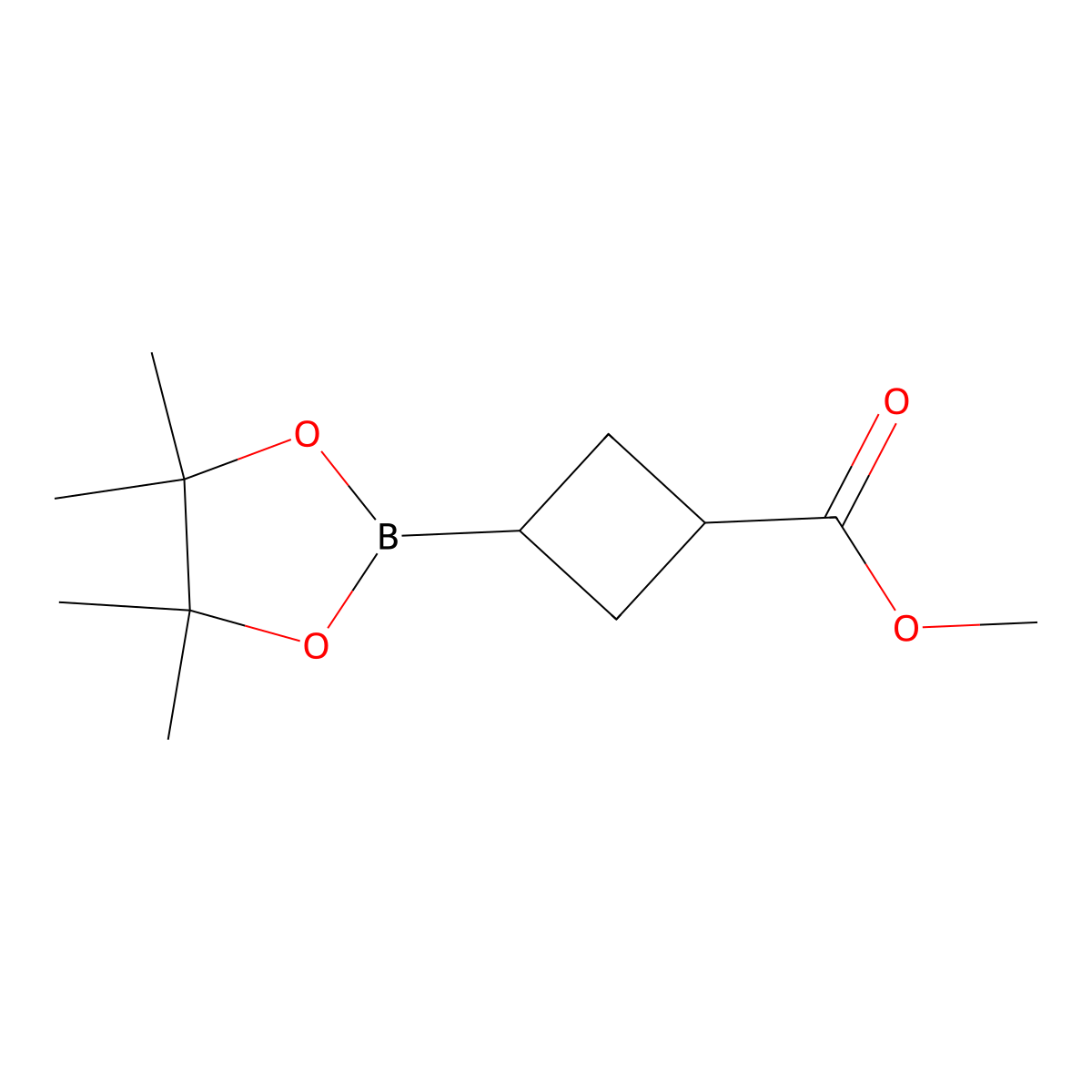 Methyl 3-(4,4,5,5-tetramethyl-1,3,2-dioxaborolan-2-yl)cyclobutane-1-carboxylate molecular structure, CAS 3030950-30-9