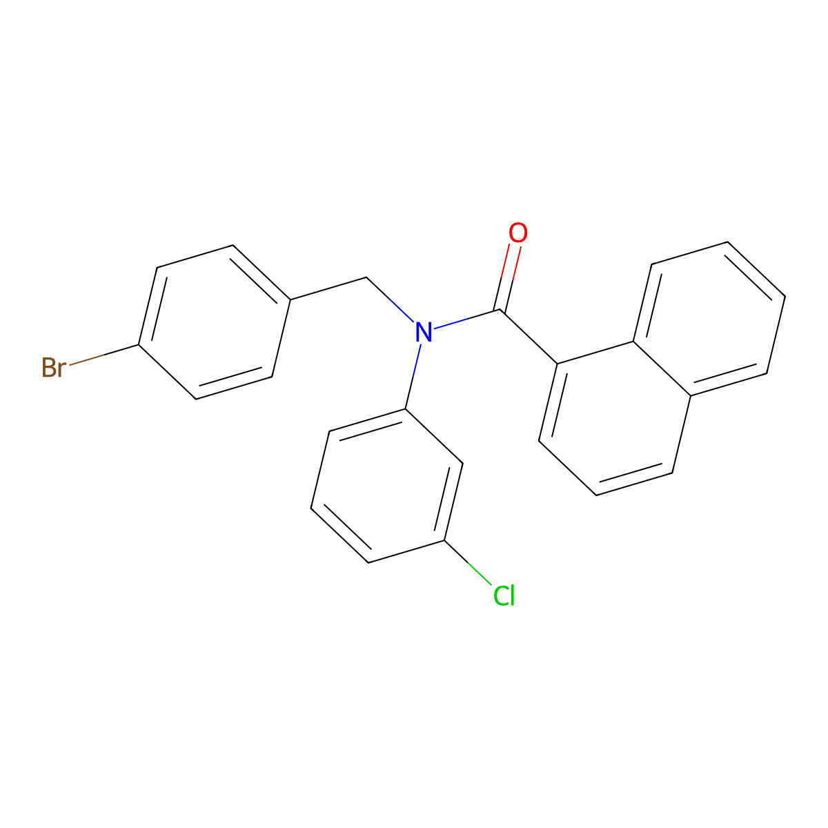N-(4-bromobenzyl)-N-(3-chlorophenyl)-1-naphthamide molecular structure, CAS 303096-20-0