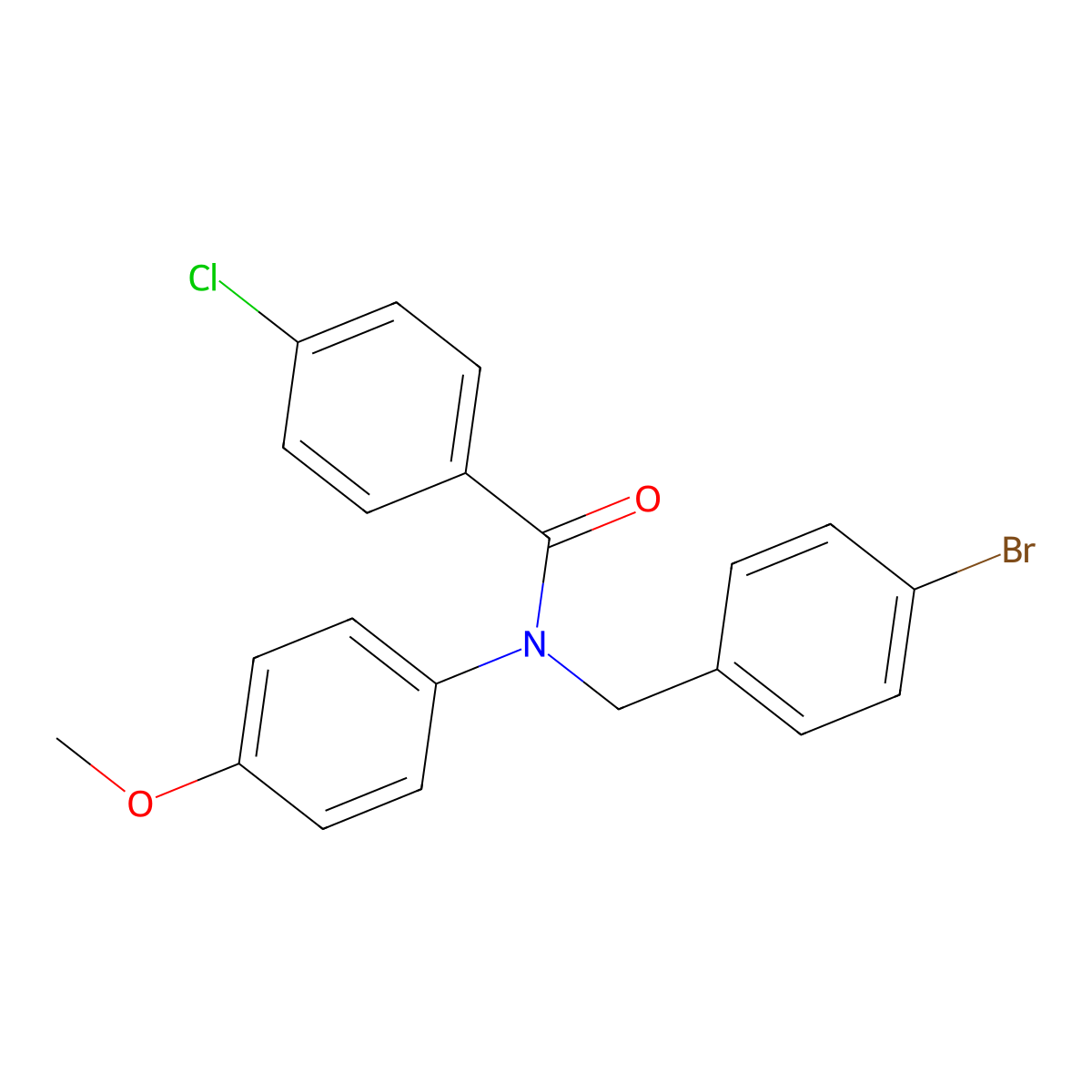 N-[(4-bromophenyl)methyl]-4-chloro-N-(4-methoxyphenyl)benzamide molecular structure, CAS 303096-23-3