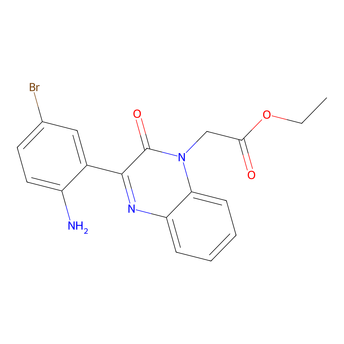 [3-(2-Amino-5-bromo-phenyl)-2-oxo-2H-quinoxalin-1-yl]-acetic acid ethyl ester molecular structure, CAS 303097-46-3