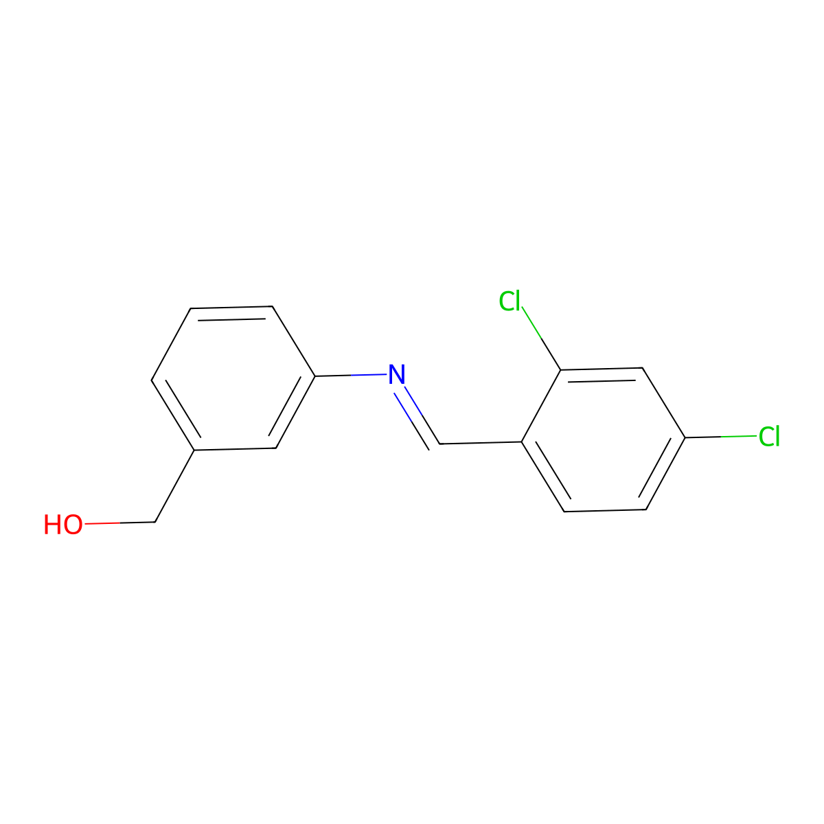 (3-{[(E)-(2,4-dichlorophenyl)methylidene]amino}phenyl)methanol molecular structure, CAS 303098-33-1