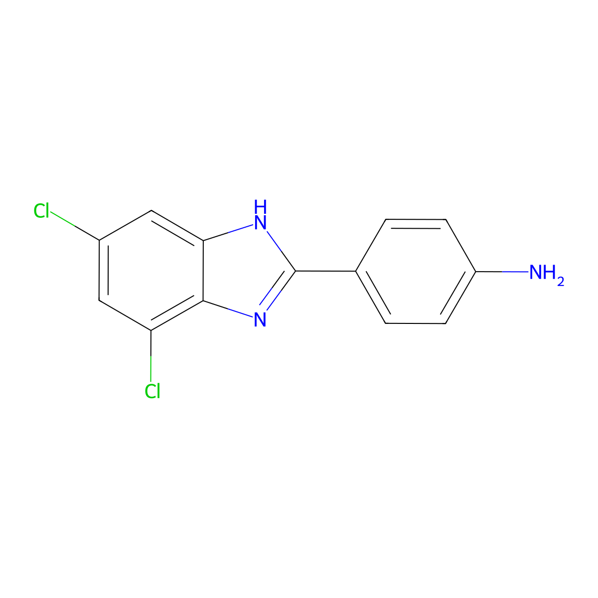 4-(5,7-Dichloro-1H-benzo[d]imidazol-2-yl)aniline molecular structure, CAS 303099-03-8