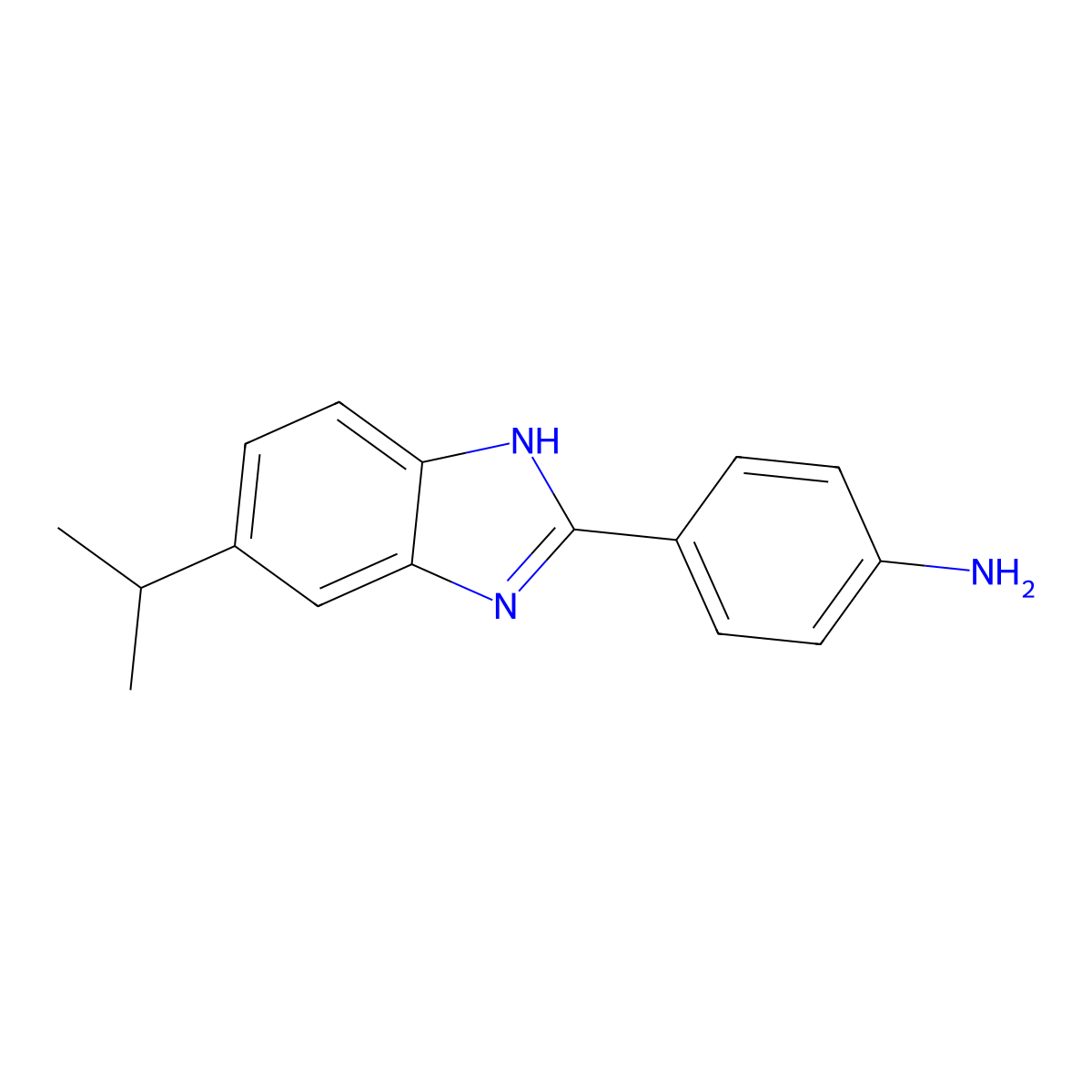 4-(5-Isopropyl-1H-benzoimidazol-2-yl)-phenylamine molecular structure, CAS 303099-05-0