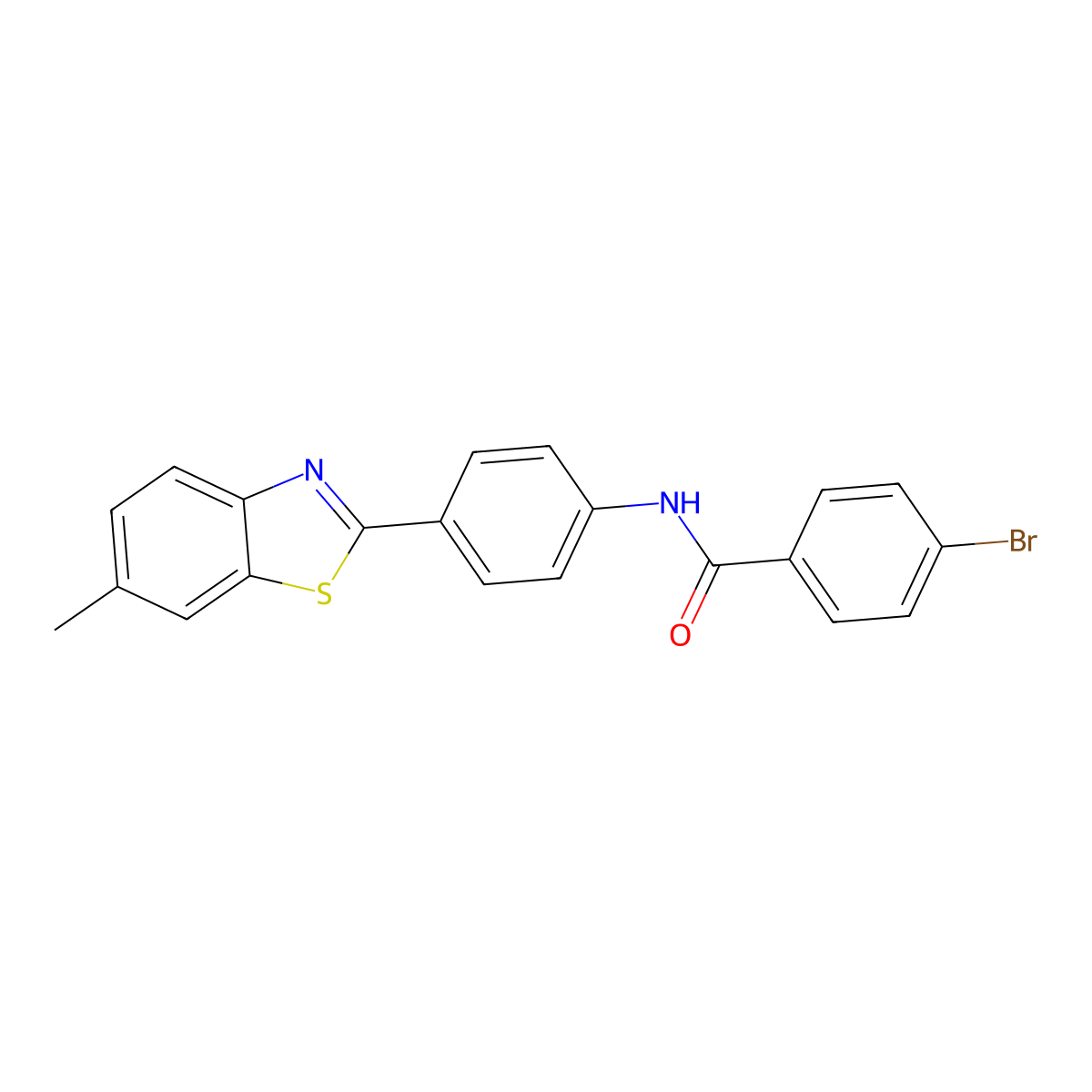 4-Bromo-N-[4-(6-methyl-1,3-benzothiazol-2-yl)phenyl]benzamide molecular structure, CAS 303099-33-4