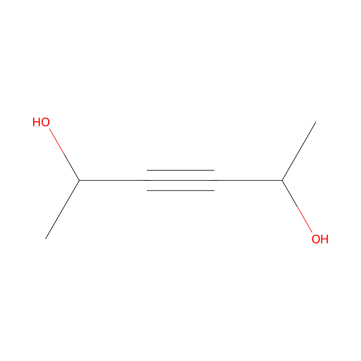 3-Hexyne-2,5-diol molecular structure, CAS 3031-66-1