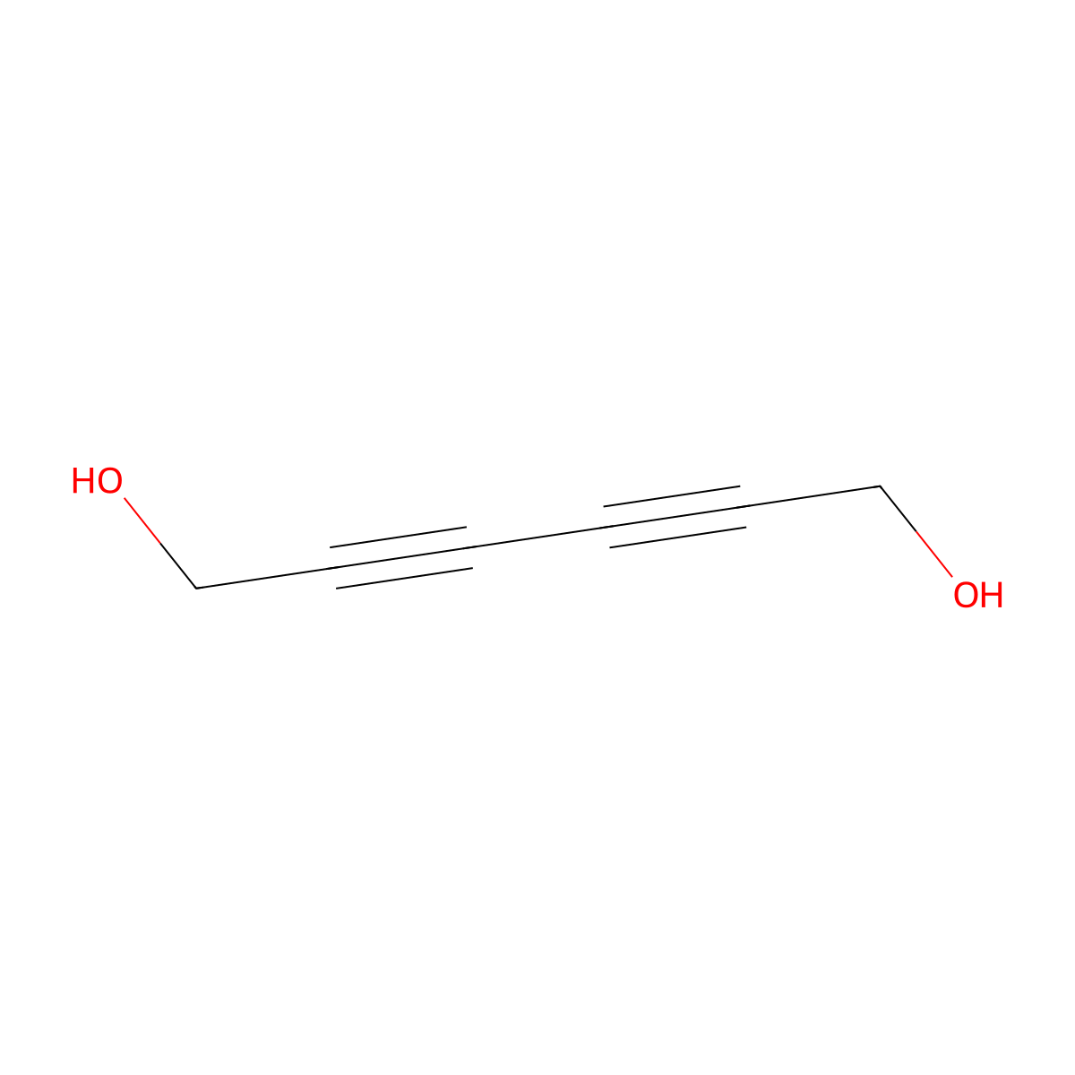 Diacetylene glycol molecular structure, CAS 3031-68-3