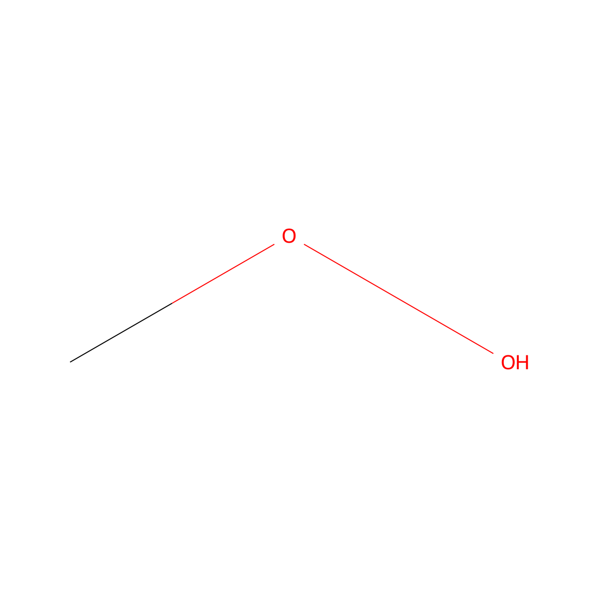 Methyl hydroperoxide molecular structure, CAS 3031-73-0