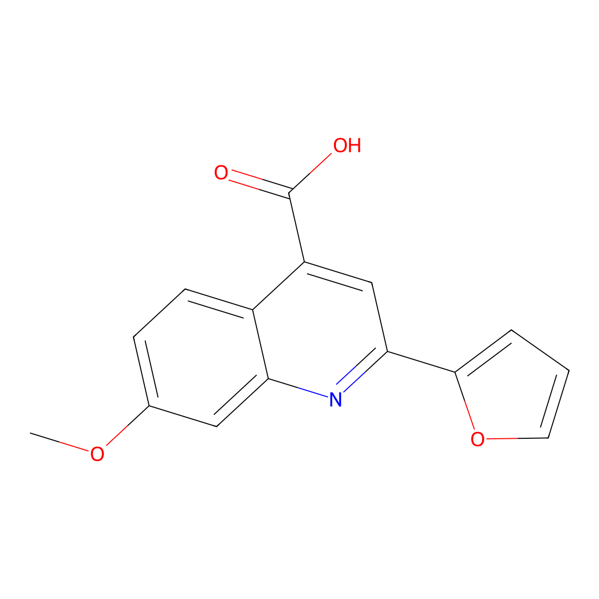 2-(Furan-2-yl)-7-methoxyquinoline-4-carboxylic acid molecular structure, CAS 303100-33-6