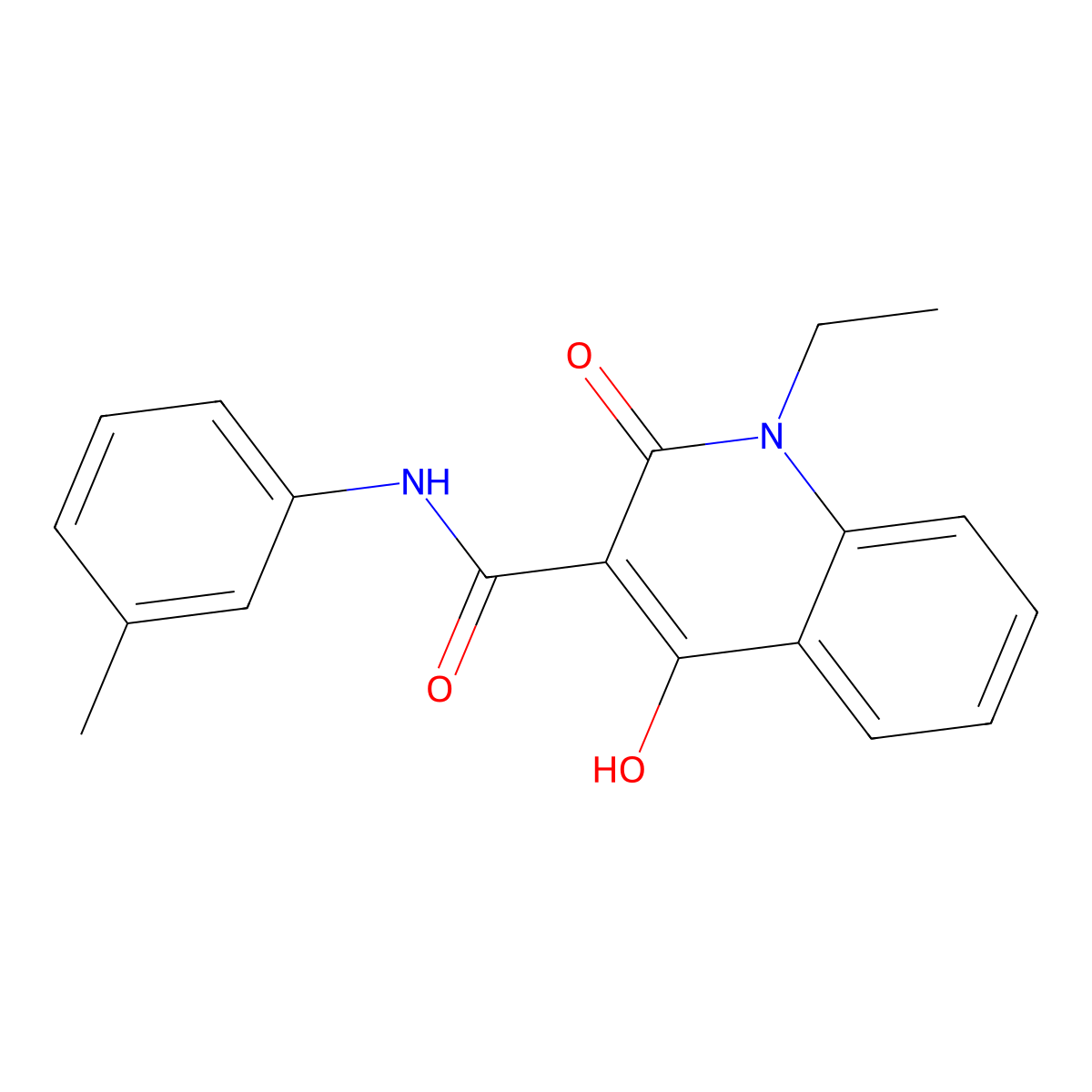 1-ethyl-4-hydroxy-N-(3-methylphenyl)-2-oxo-1,2-dihydroquinoline-3-carboxamide molecular structure, CAS 303100-73-4