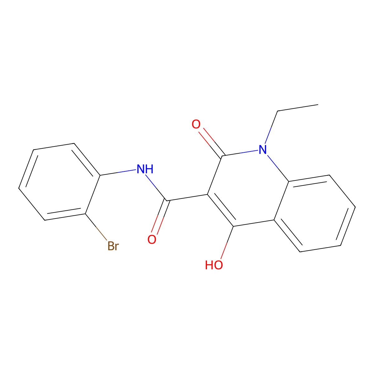 N-(2-bromophenyl)-1-ethyl-4-hydroxy-2-oxo-1,2-dihydroquinoline-3-carboxamide molecular structure, CAS 303100-79-0