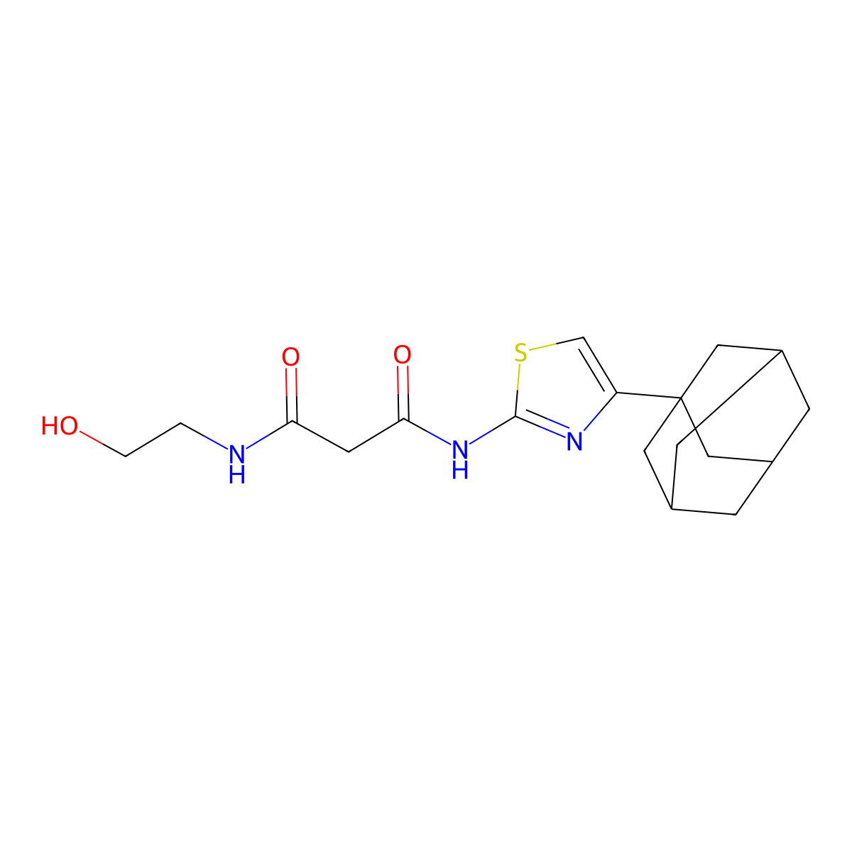 N'-[4-(1-adamantyl)-1,3-thiazol-2-yl]-N-(2-hydroxyethyl)propanediamide molecular structure, CAS 303100-89-2