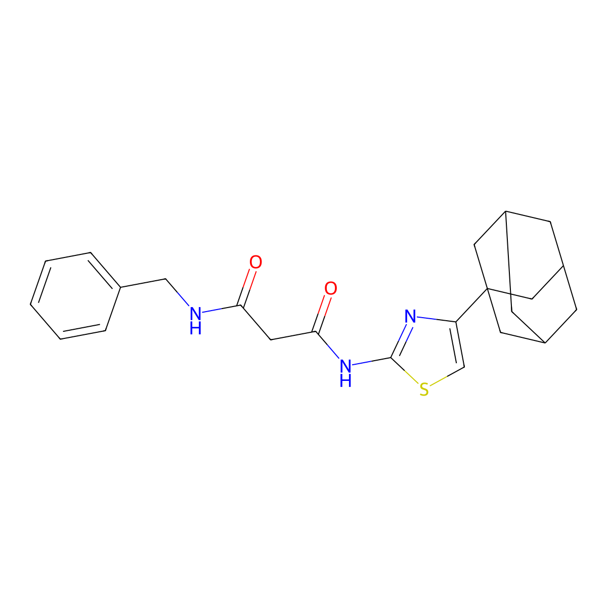 N'-[4-(1-adamantyl)-1,3-thiazol-2-yl]-N-benzylpropanediamide molecular structure, CAS 303100-90-5