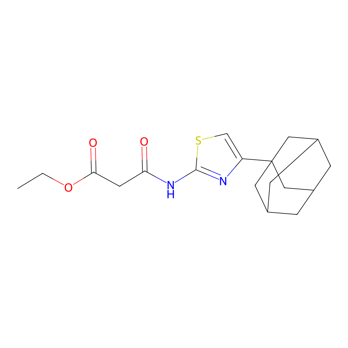 Ethyl 3-[[4-(1-adamantyl)-1,3-thiazol-2-yl]amino]-3-oxopropanoate molecular structure, CAS 303100-99-4