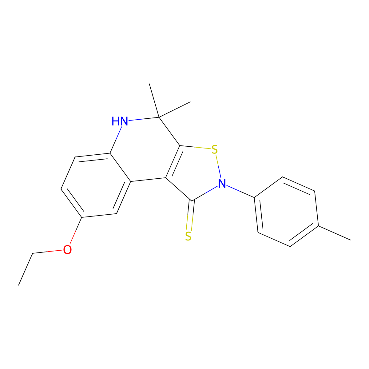 8-ethoxy-4,4-dimethyl-2-(4-methylphenyl)-5H-[1,2]thiazolo[5,4-c]quinoline-1-thione molecular structure, CAS 303101-94-2