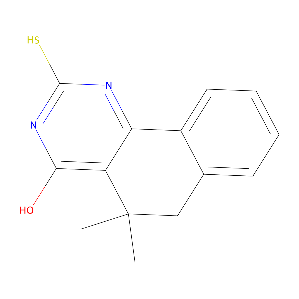 5,5-Dimethyl-2-sulfanylidene-1,6-dihydrobenzo[h]quinazolin-4-one molecular structure, CAS 303101-99-7