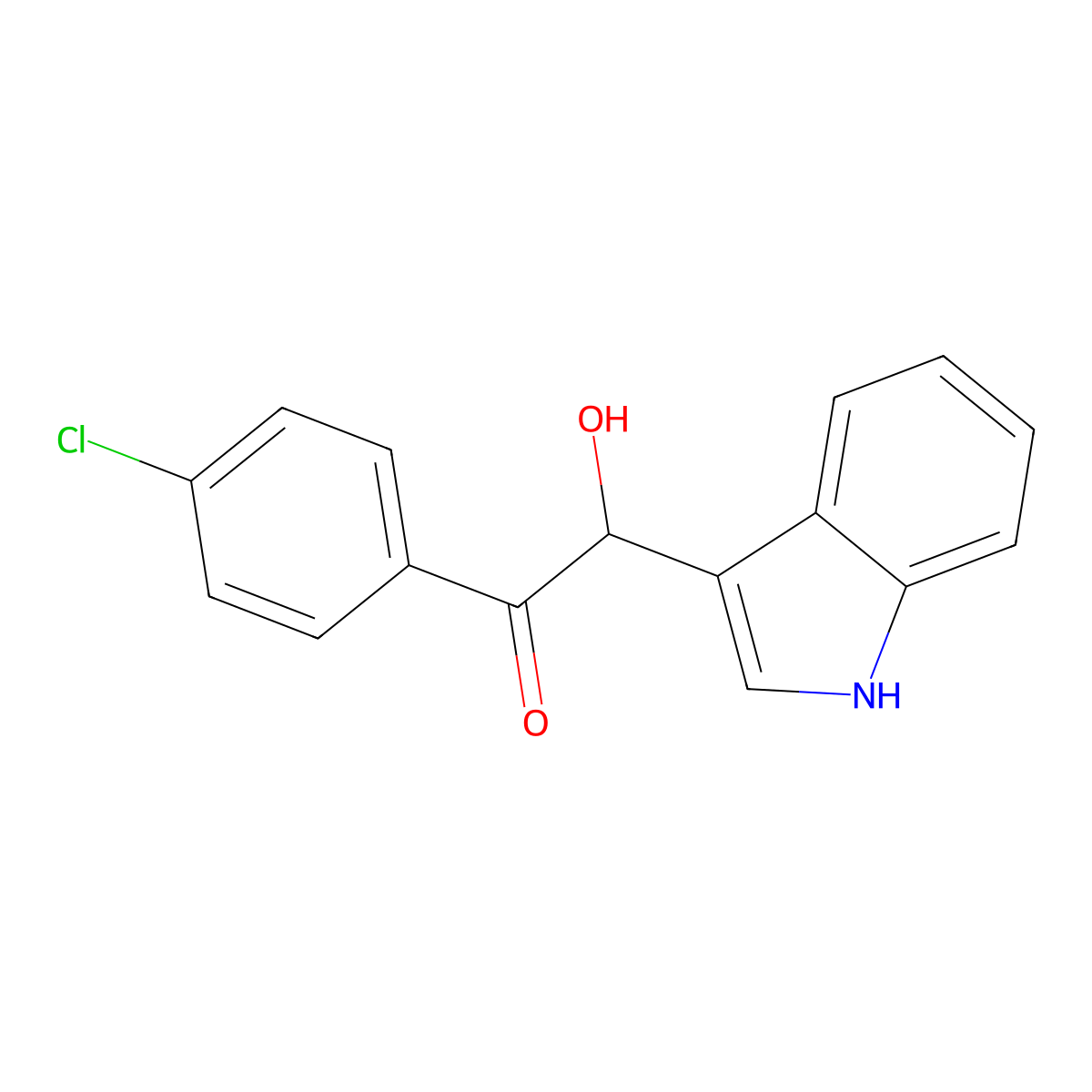 1-(4-Chlorophenyl)-2-hydroxy-2-(1H-indol-3-YL)ethanone molecular structure, CAS 303104-23-6