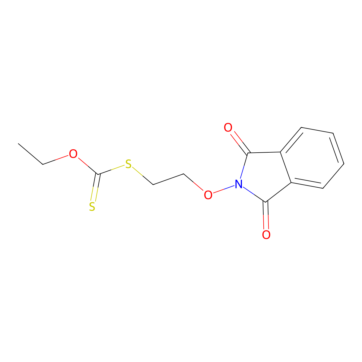 S-(2-((1,3-Dioxo-1,3-dihydro-2H-isoindol-2-YL)oxy)ethyl) O-ethyl dithiocarbonate molecular structure, CAS 303104-27-0
