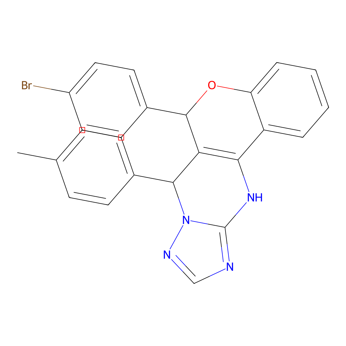 6-(4-Bromophenyl)-7-(4-methylphenyl)-7,12-dihydro-6H-chromeno(4,3-D)(1,2,4)triazolo(1,5-A)pyrimidine molecular structure, CAS 303104-28-1