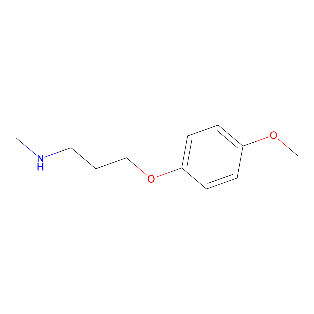 3-(4-methoxyphenoxy)-N-methylpropan-1-amine molecular structure, CAS 303104-76-9