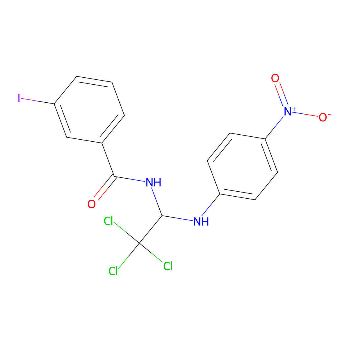 3-Iodo-N-(2,2,2-trichloro-1-(4-nitroanilino)ethyl)benzamide molecular structure, CAS 303105-04-6