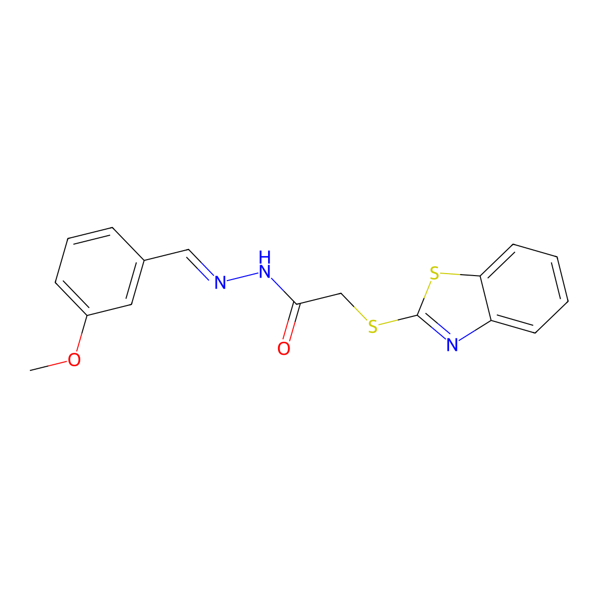2-(2-Benzothiazolylthio)acetic acid 2-((3-methoxyphenyl)methylene)hydrazide molecular structure, CAS 303105-72-8