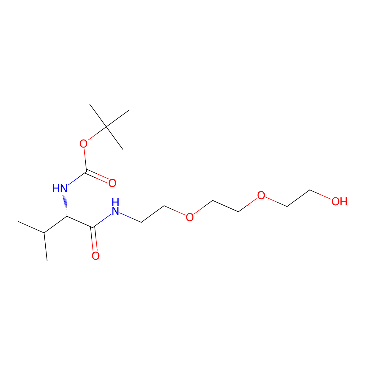 Tert-butyl (S)-(1-((2-(2-(2-hydroxyethoxy)ethoxy)ethyl)amino)-3-methyl-1-oxobutan-2-YL)carbamate molecular structure, CAS 3031101-96-6