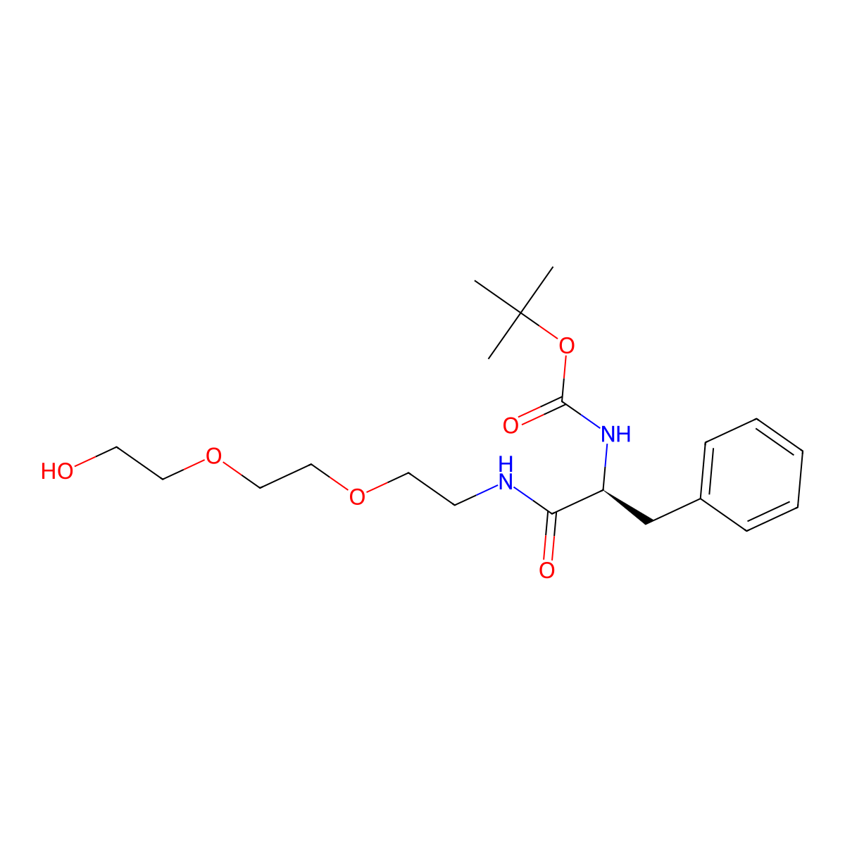 Tert-butyl (S)-(1-((2-(2-(2-hydroxyethoxy)ethoxy)ethyl)amino)-1-oxo-3-phenylpropan-2-YL)carbamate molecular structure, CAS 3031102-02-7