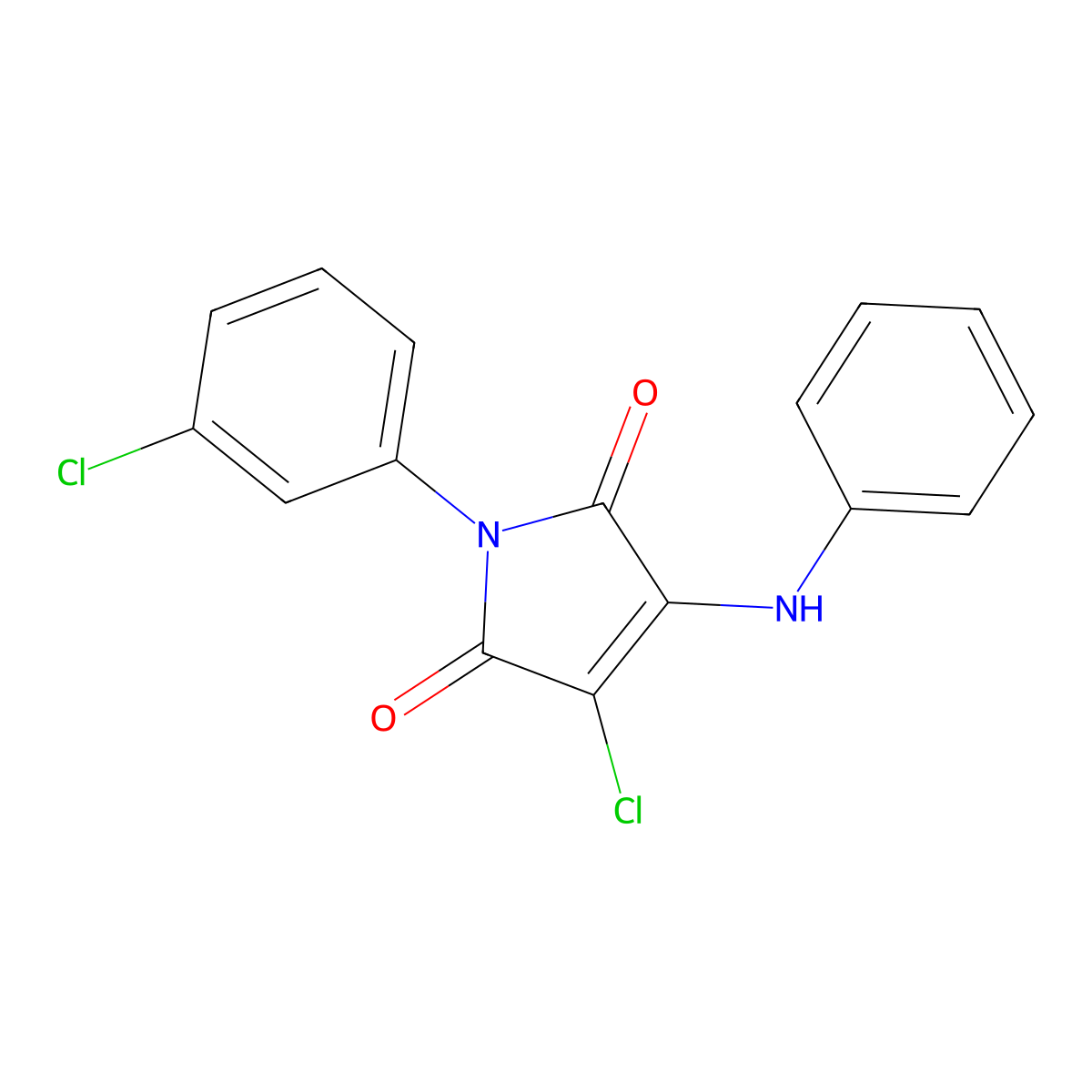 3-Anilino-4-chloro-1-(3-chlorophenyl)pyrrole-2,5-dione molecular structure, CAS 303115-87-9