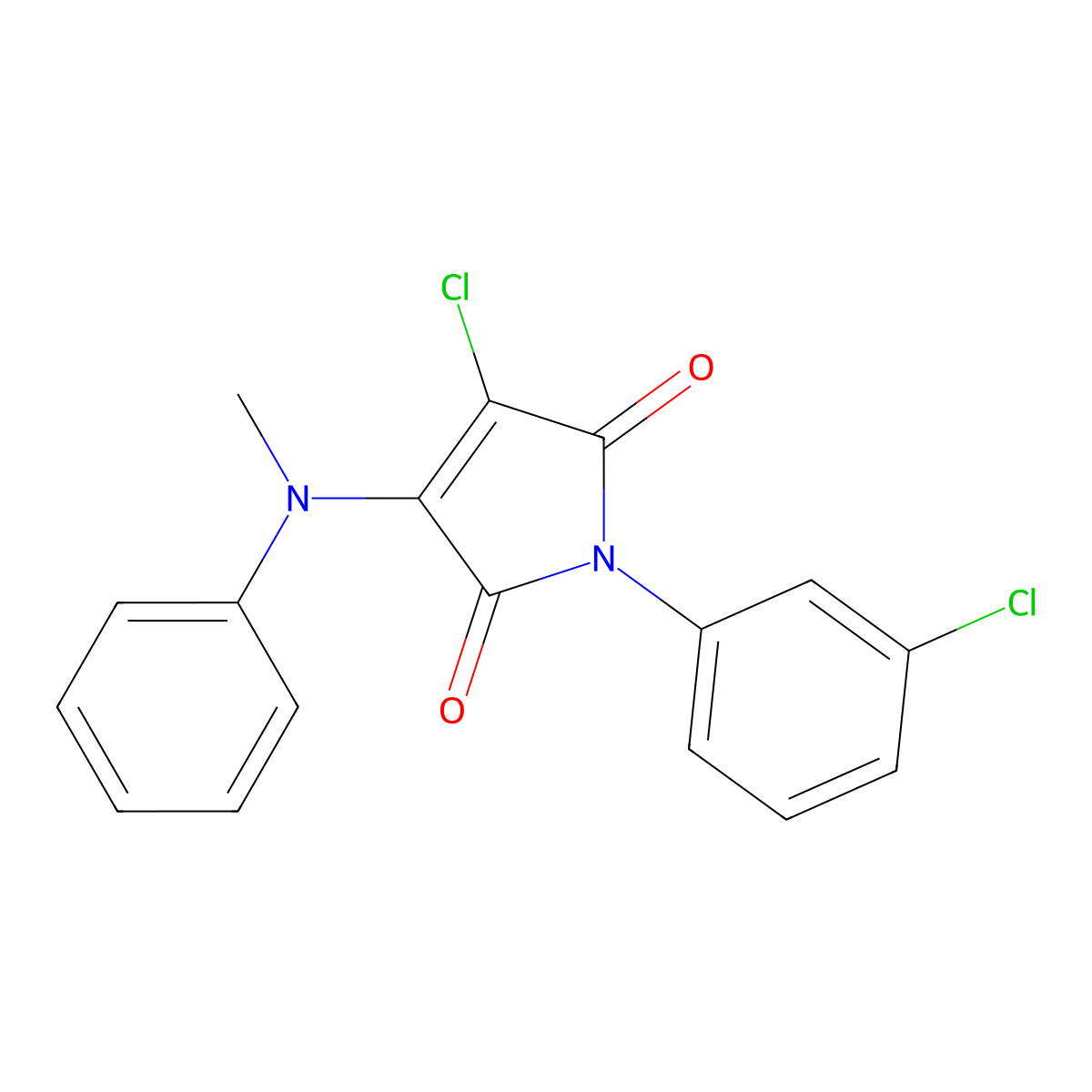 3-chloro-1-(3-chlorophenyl)-4-(N-methylanilino)pyrrole-2,5-dione molecular structure, CAS 303116-04-3
