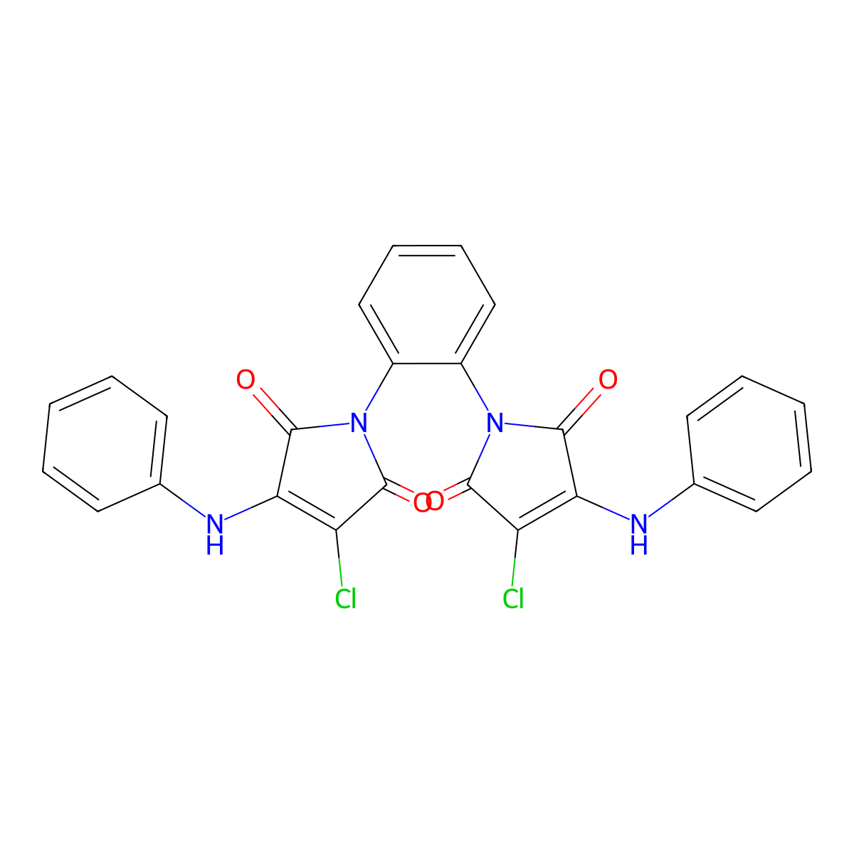 1,1'-(1,2-phenylene)bis(3-chloro-4-(phenylamino)-1H-pyrrole-2,5-dione) molecular structure, CAS 303116-18-9